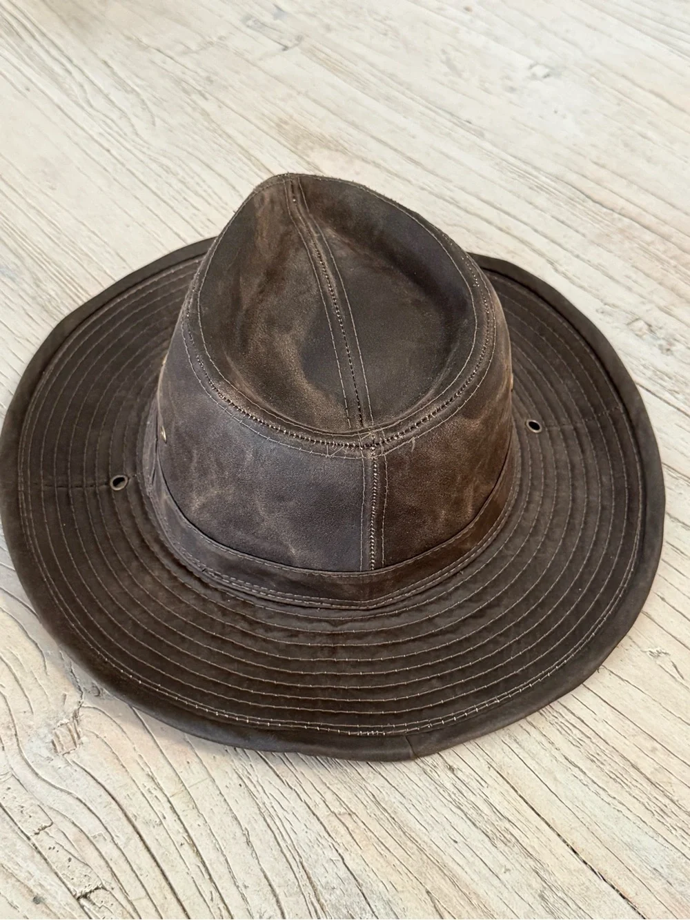 DPC Dorfman Pacific Weathered Outback Safari Hat Brown Medium